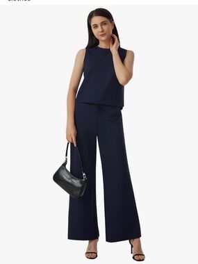 Afitne navy two piece set